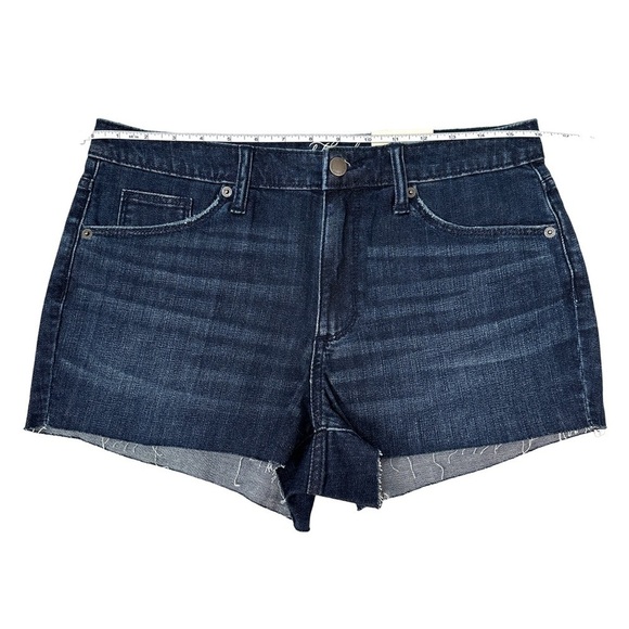 NWT High-Rise Dark Blue Faded Denim Shorts Size 10 - Picture 6 of 11